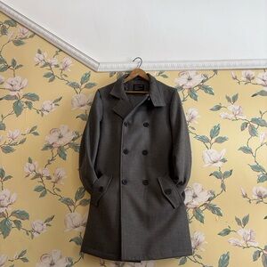 Men’s Charcoal Double-Breasted Selected Homme Coat